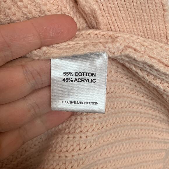 Sabo Skirt womens Large knit wrap sweater dress elle tie waist pink v neck - Picture 11 of 14